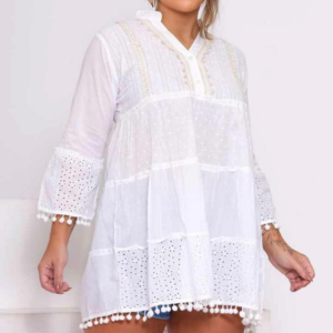 Cotton white layery blouse